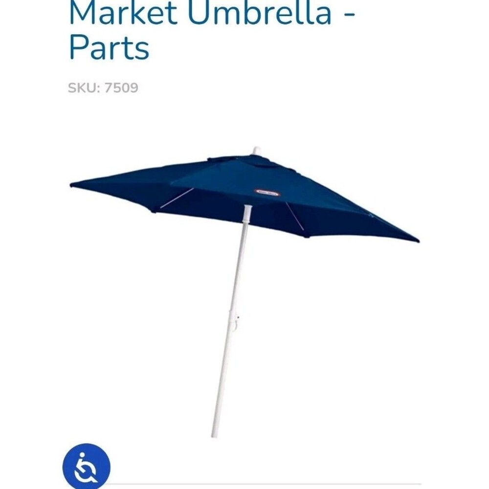 New Little Tikes Navy Blue Market Umbrella w/ Carry Bag for Outdoor Picnic Table